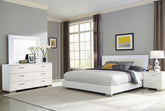 Orleans Furniture - Coaster - Felicity 4-piece California King Bedroom Set White Gloss - 203500KW-S4L